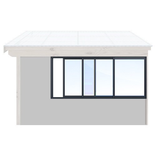 Isomax Skjutbart fönsterparti Antracitgrå 350 cm – 3 luckor Ja
