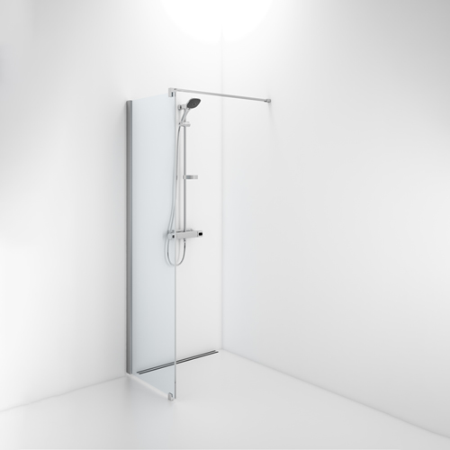 Duschvägg 600 mm Ido Showerama 10-20 600 mm, Klarglas, Borstad aluminium