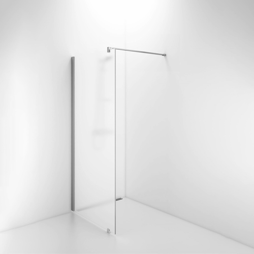 Duschvägg 800 mm Ido Showerama 10-20 700 mm, Frostat glas, Borstad aluminium