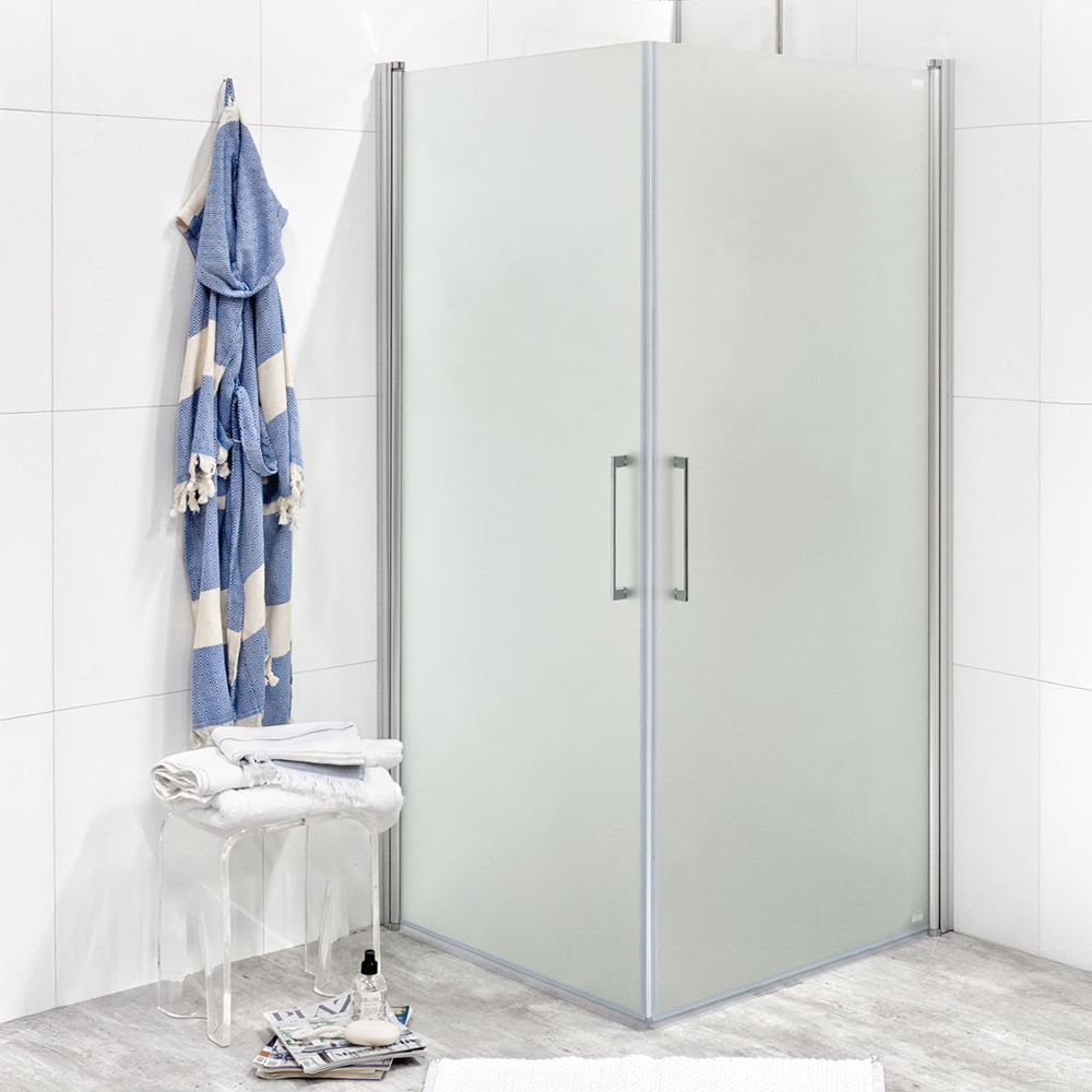 Duschvägg Noro Fix Trend Rak 800 X 800 Mm, Frostat Glas