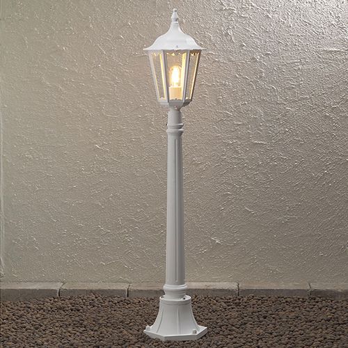 Trädgårdslykta Inkl. Stolpe Konstsmide Firenze E27 Vit