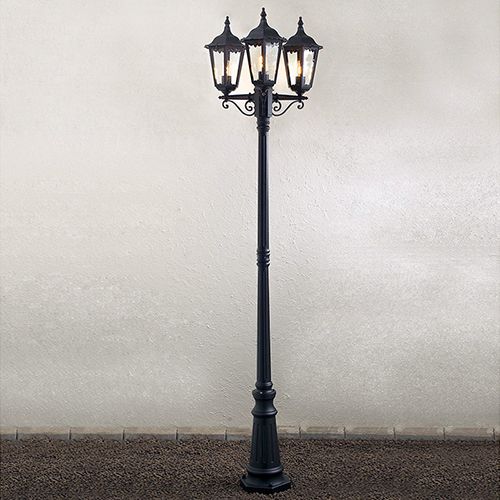 Lykta 3-arms Inkl Stolpe Konstsmide Firenze E27 Svart