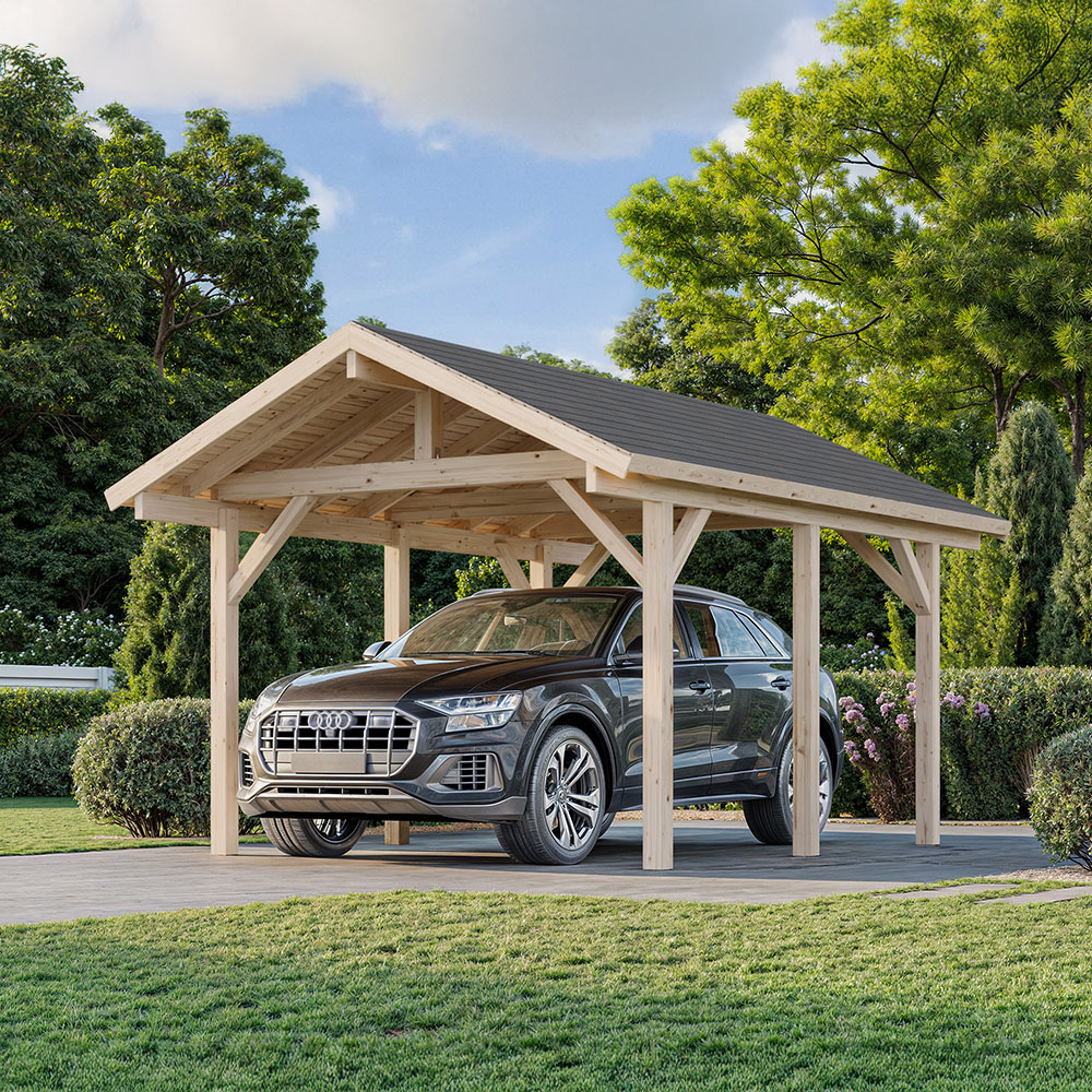 Carport Robert 11,7 – 20,6 M² Plåttak 11,7 M² Obehandlad