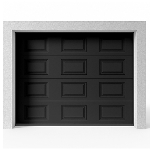 Garageport Takskjutport Modern Spegel Svart, 2400x2000