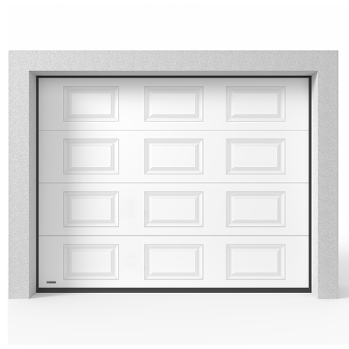 Garageport Takskjutport Modern Spegel Vit, 2400x2000