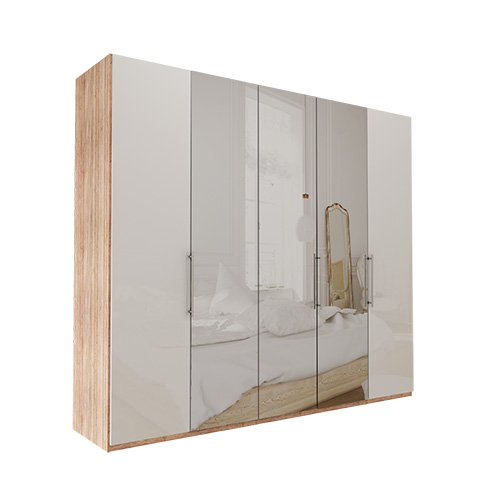 Garderobe Atlanta - Lys Rustikk Eik 236 Cm, 250 Cm, Uten Gesims / Ramme