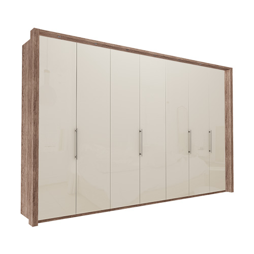 Garderobe Atlanta - Mørk Rustikk Eik 216 Cm, 350 Cm, Med Ramme