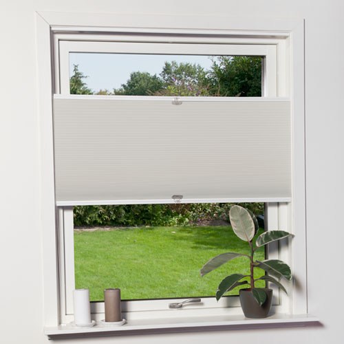 Transparent Plisségardin Duo Flexhengt Lysegrå, Med Skinne, 805-904