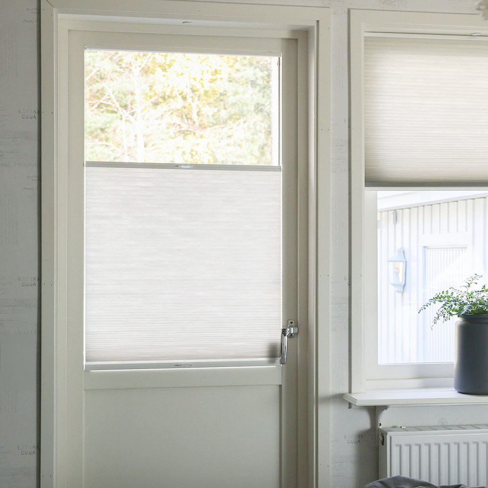 Transparent Plisségardin Duo Flexhengt Hvit, Uten Skinne, 510-604