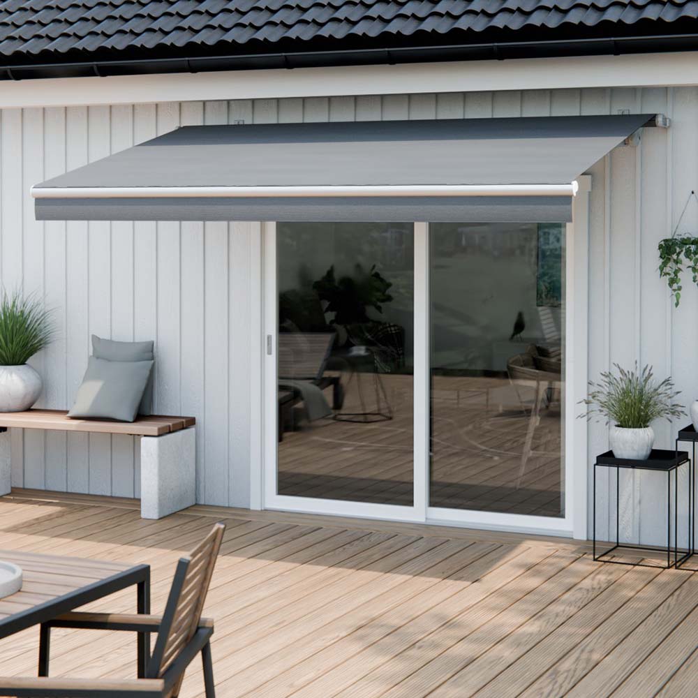 Skånska Byggvaror Terrassmarkis Melerad 350 440