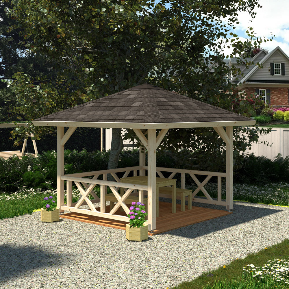 Palmako Paviljong Betty 9,0 - 25,0 M² , Obehandlad, 9,0 M²