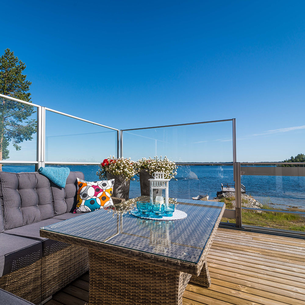 Höj- & Sänkbart Räcke Stiltje - Glasräcke Naturanodiserad (grå), 1200 Mm