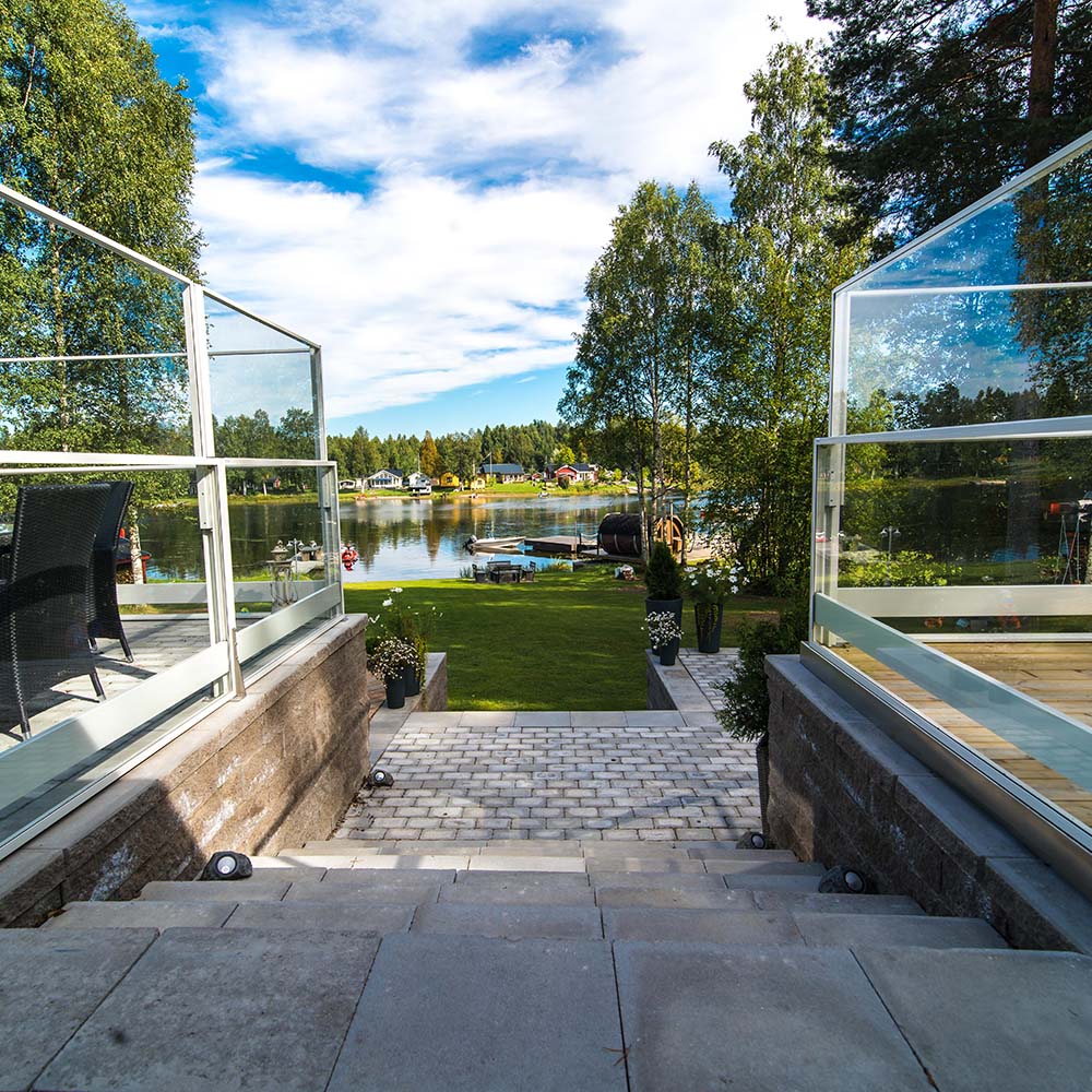 Höj- & Sänkbart Räcke Stiltje - Glasräcke Vit, 600 Mm