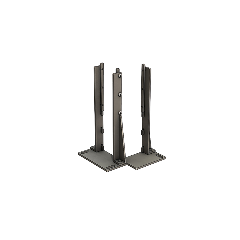 För Höj- & Sänkbart Glasräcke Stiltje - Hörnfot Stål