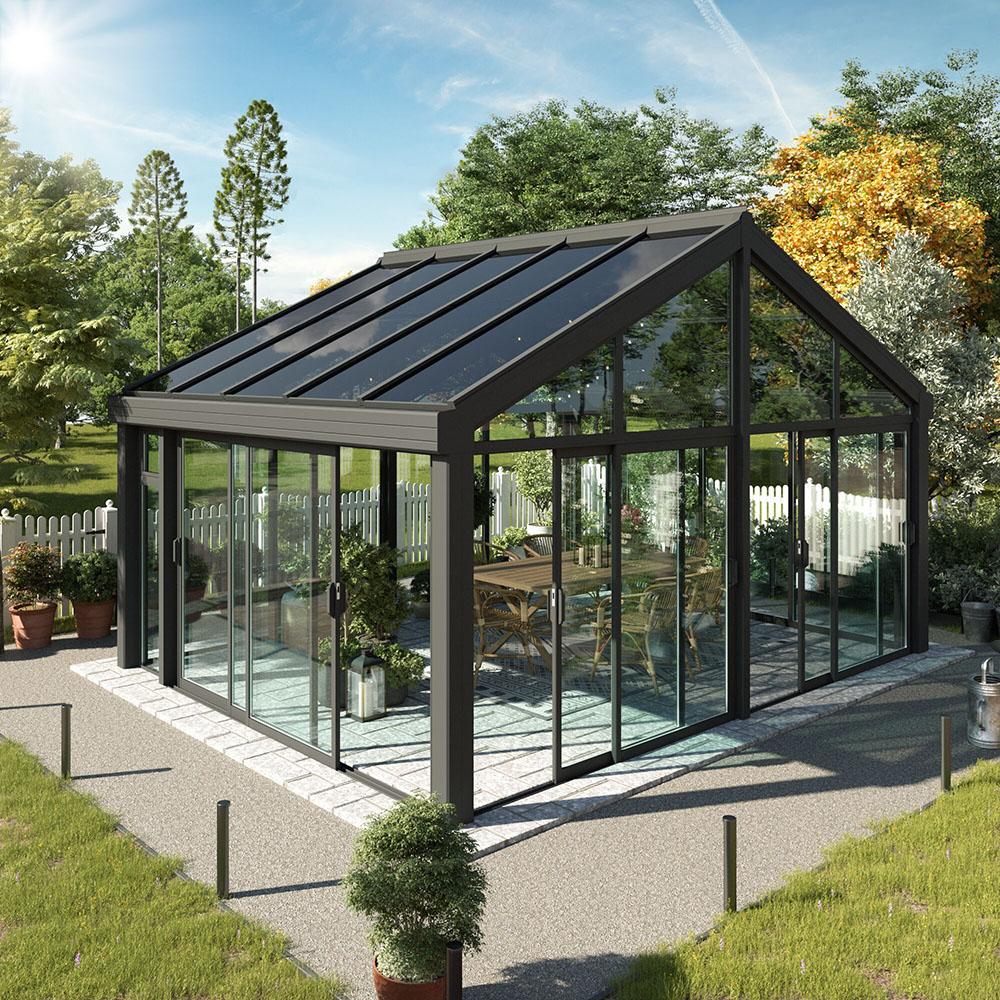 9,2 M² - Fristående Sadeltak Trivas Alu Vår-höst Grå, 3340, 2760