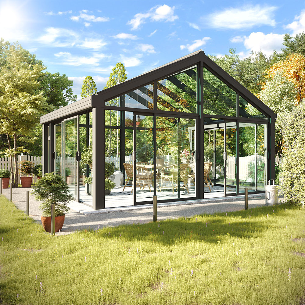 14,1 M² - Fristående Sadeltak Trivas Alu Vår-höst Grå, 3340, 4210