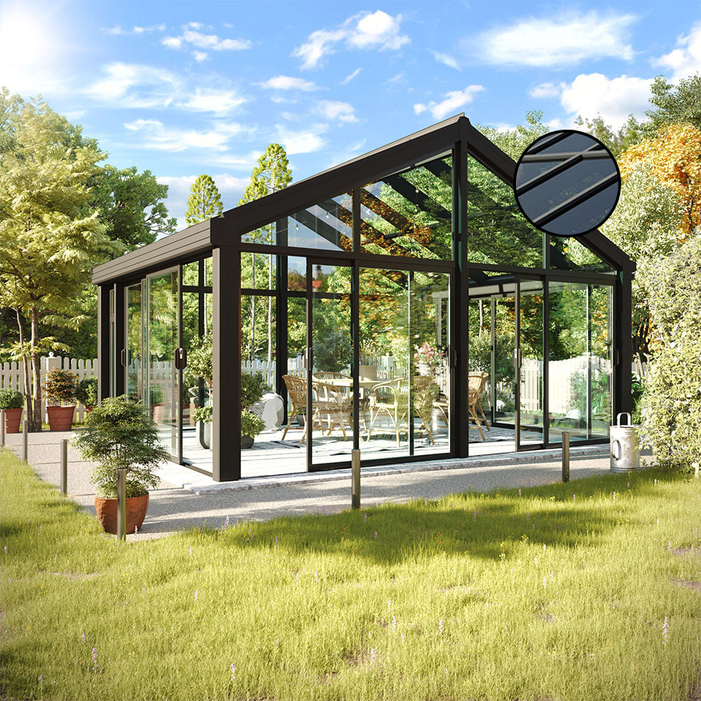 24,6 M² - Fristående Sadeltak Trivas Alu Vår-höst Svart, 5840, 4210