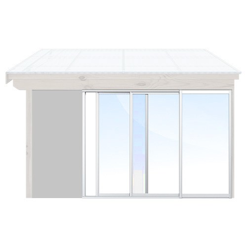 Skjutdörrar uterum Förlängd Sommar - Excellent Vit, Original Design, 250 cm - 3 luckor