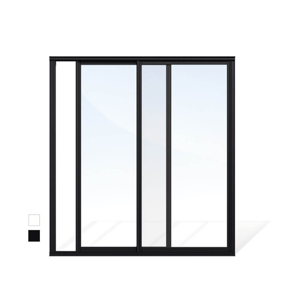 Skjutdörrar Uterum För Vår-höst Vår/Höst - Isolent Original Design, 180 Cm - 2 Luckor, Svart