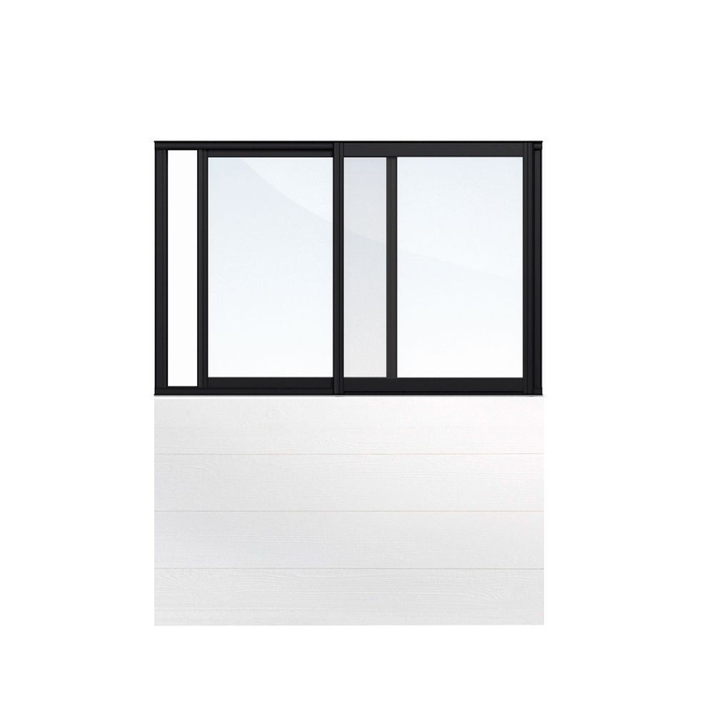 Skjutbara fönster uterum Vår/höst - Isolent Original, 210 cm - 2 luckor, Svart