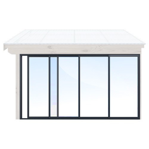 Skjutdörrar Uterum För Vår-höst Vår/Höst - Isolent Antracitgrå, Original Design, 360 Cm - 4 Luckor