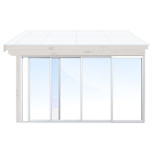 Skjutdörrar Uterum För Vår-höst Vår/Höst - Isolent Vit, Original Design, 400 Cm - 4 Luckor