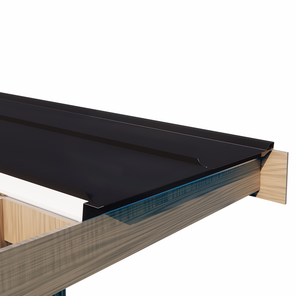 Sandwichkonstruktion Isolerat Plåttak För Fira Svart, 4575 Mm, 7390 Mm