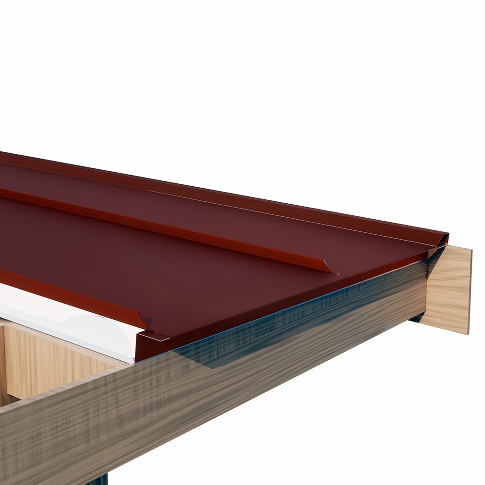 Sandwichkonstruktion Isolerat Plåttak För Fira Tegelröd, 4575 Mm, 4055 Mm