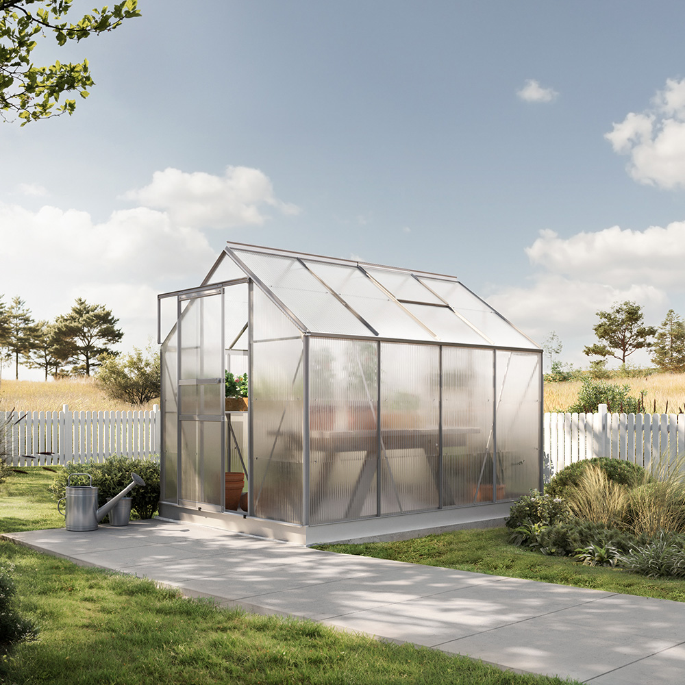 Växthus Bruka Aluminium Kanalplast, Nej, 4,9 m²