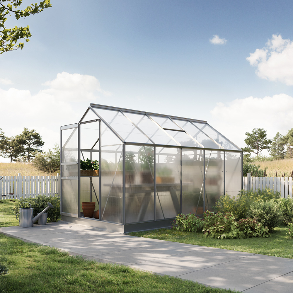 Växthus Bruka Aluminium Kanalplast, Nej, 6,1 m²