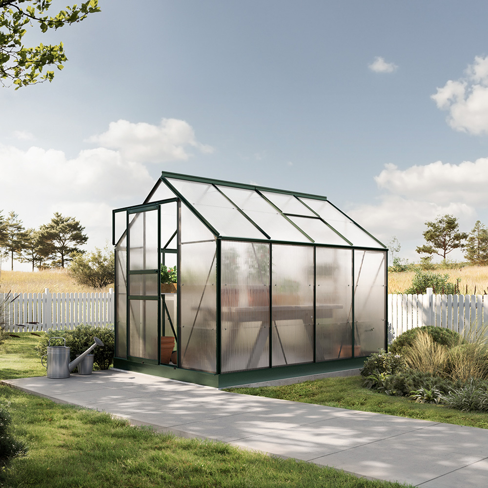 Växthus Bruka Grön Kanalplast, Nej, 4,9 m²