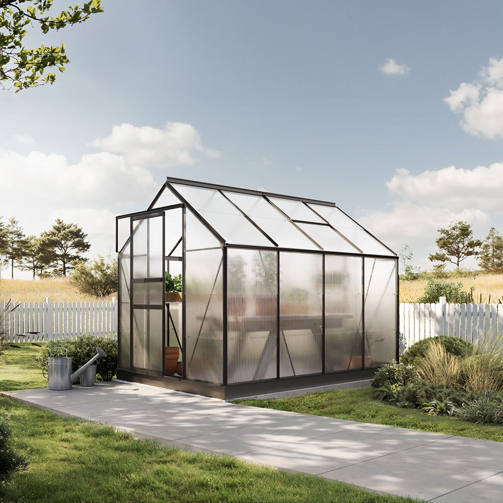 Växthus Bruka Svart Kanalplast, Ja, 4,9 m²