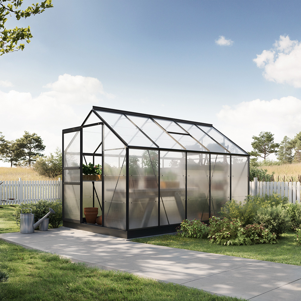 Växthus Bruka Svart Kanalplast, Nej, 6,1 m²