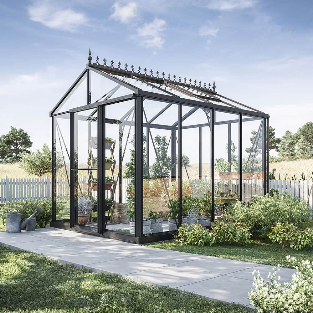 Växthus Oas Master Victorian Svart, 7,3 m²