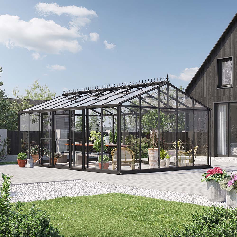 Växthus Oas Master Victorian Svart, 23,3 m²