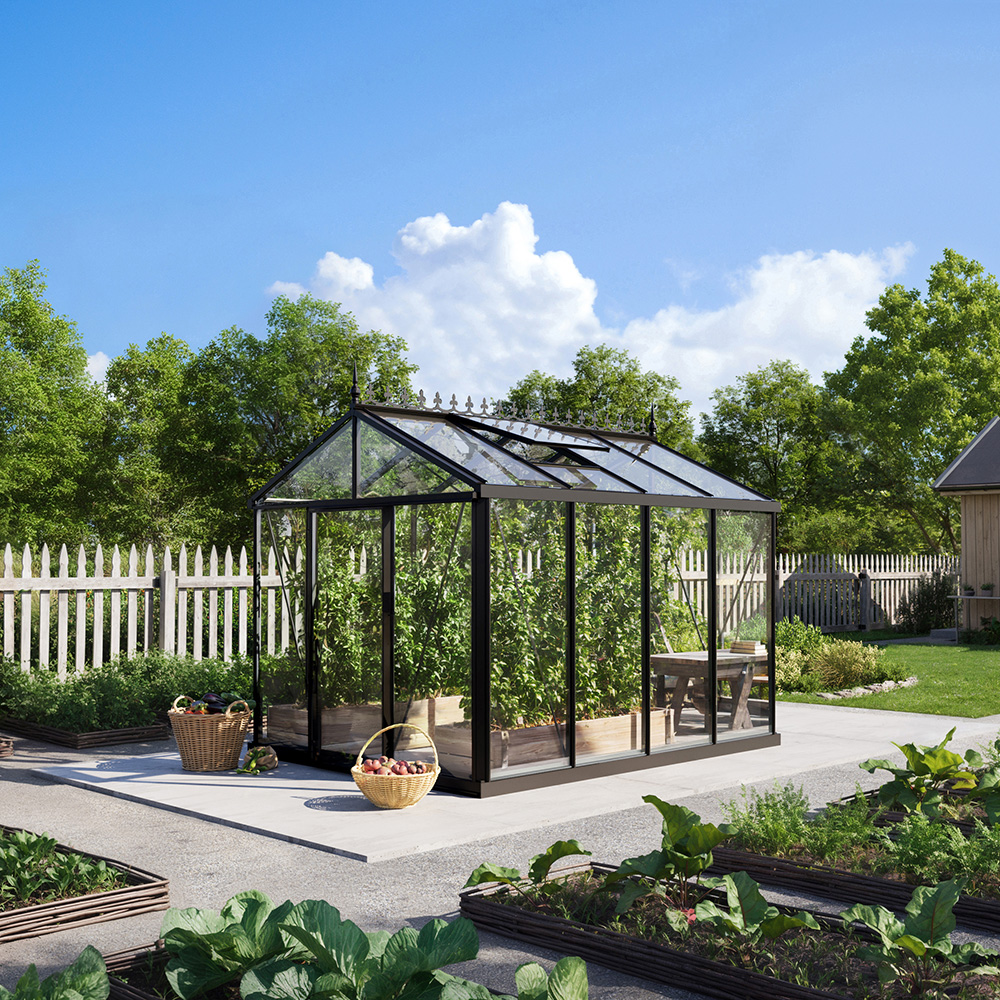 Växthus Oas Senior Victorian Svart, 7,3 m²