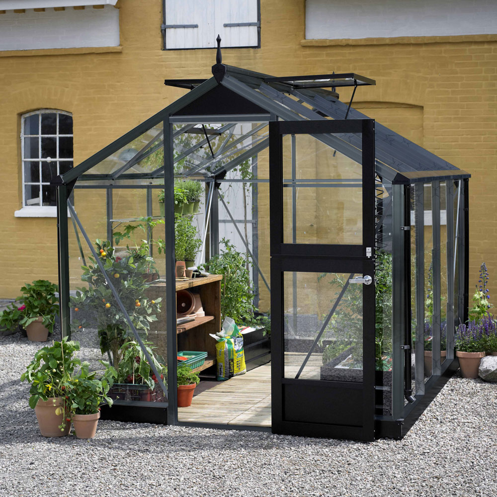 Växthus Juliana Compact Antracitgrå, Säkerhetsglas, 5,0 m²