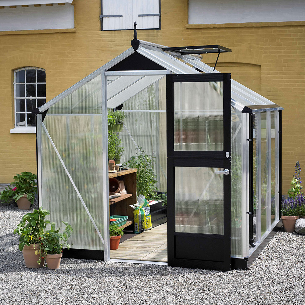 Växthus Juliana Compact Aluminium, Kanalplast, 5,0 m²