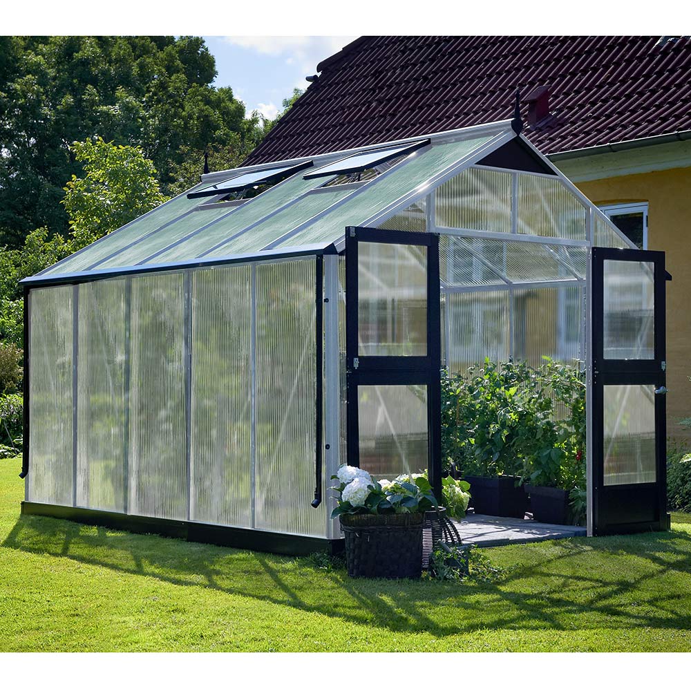Växthus Juliana Premium Aluminium, Kanalplast, 10,9 m²