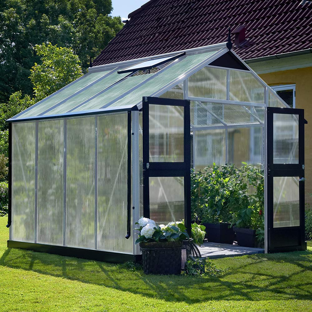 Växthus Juliana Premium Aluminium, Kanalplast, 8,8 m²