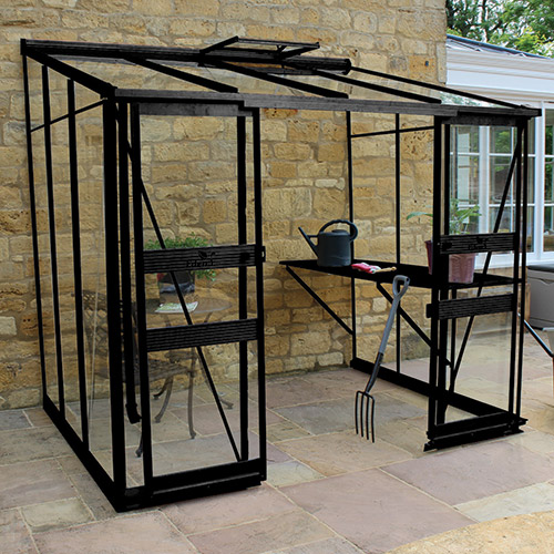 Väggväxthus Odla Vägg 3,4 - 7,2 m² Svart, Säkerhetsglas, 4,96 m²