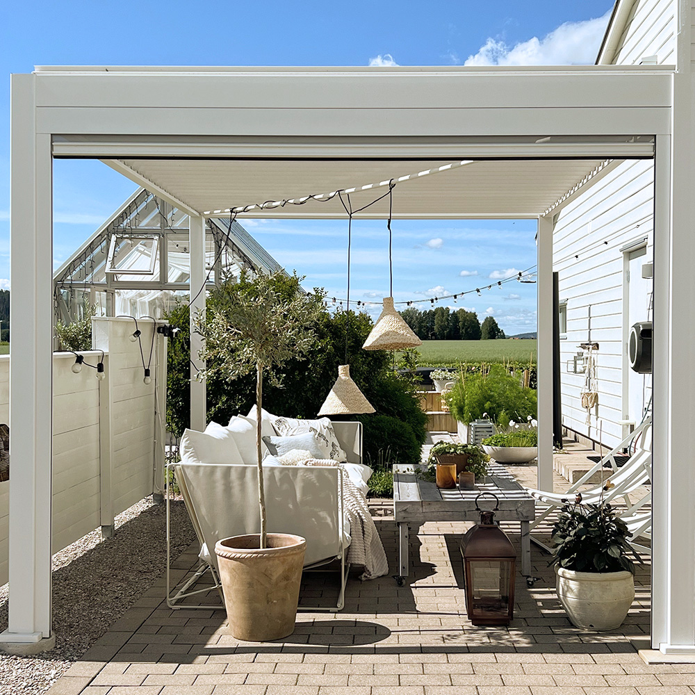 Pergola Aluminium 3 x 3 m med fällbart tak