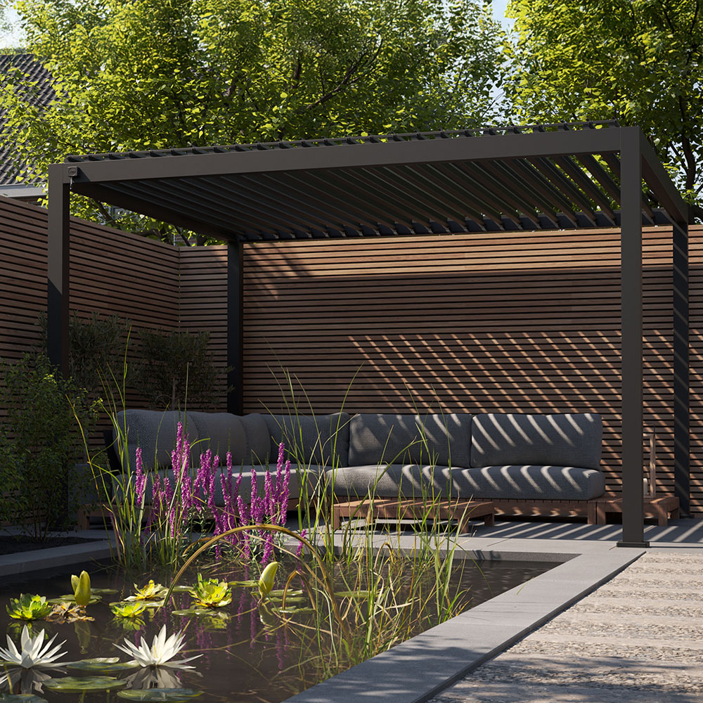 Pergola Aluminium 3 x 4 m med fällbart tak