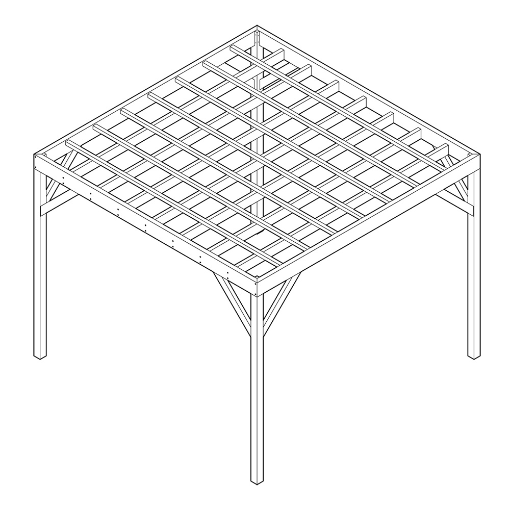 Ribbtak pergola Tillbehör pergola trä